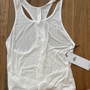 ALO Yoga White Sleeveless Tank Top